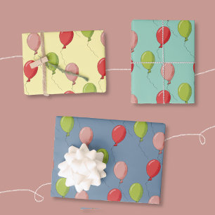 Balloon Pattern Wrapping Paper Flat Sheets