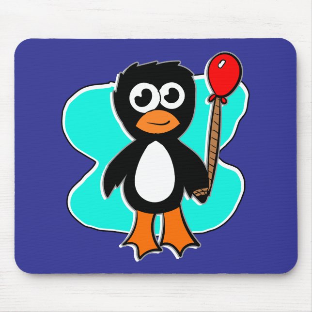 Balloon Penguin Mouse Mat (Front)
