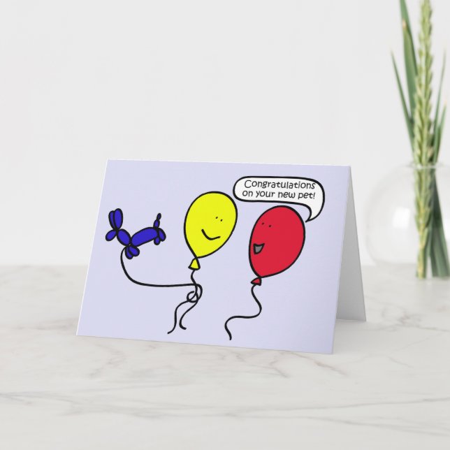 Balloon People Pet Congratulations Card (Front)
