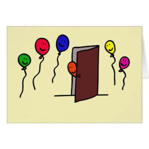 Balloon person coming out of a Closet