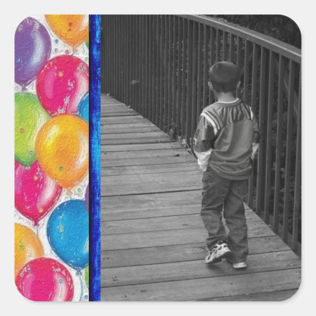 Balloon Photo Stickers Template (Front)