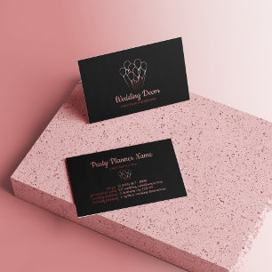 Balloon Rose Gold Aesthetic Business Card