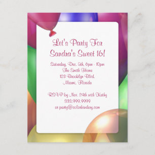 Balloon Shine 4.25 x 5.5 Inch Invitation