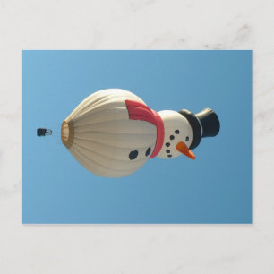 Balloon snow man postcard