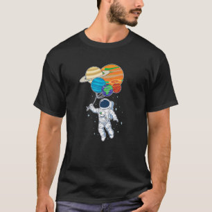 Balloon Spaceman Astronaut sky planet stars moon s T-Shirt