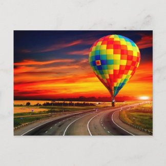Balloon Sunset Postcard