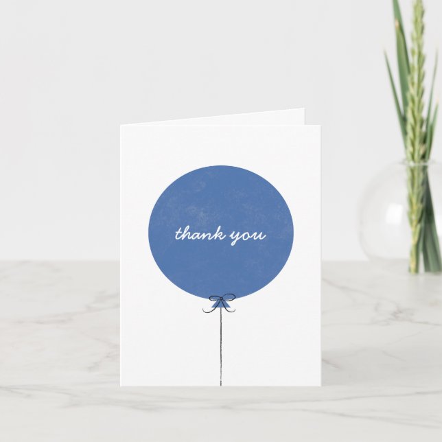 Balloon Thank You Card - Cobalt (Front)