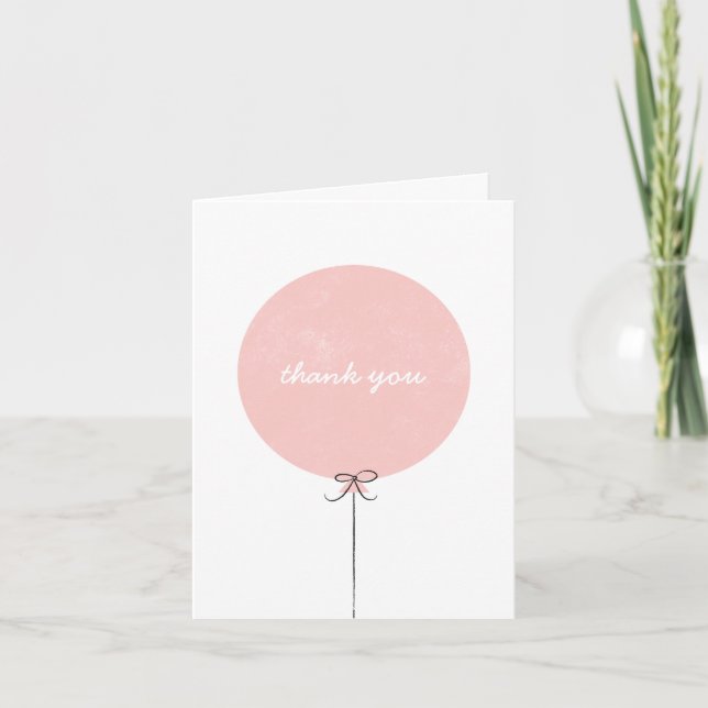 Balloon Thank You Card - Peach (Front)