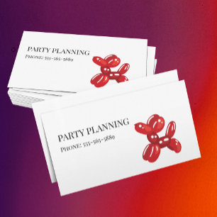 Balloon Toy Dog Party Planner Birthday Business Card