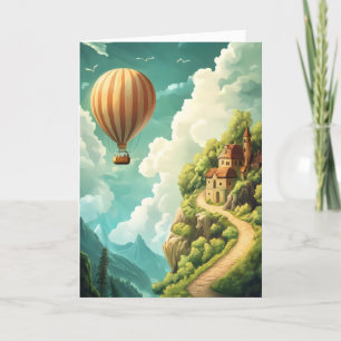 Balloon Travel Landscape Holiday Card