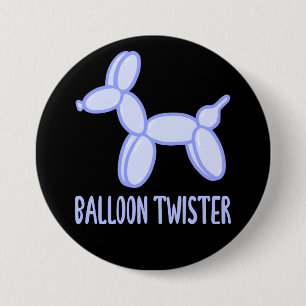 Balloon Twister (Periwinkle and Black) Pin Button