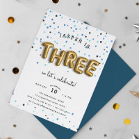 Balloon Type | Third Birthday Party Invitation