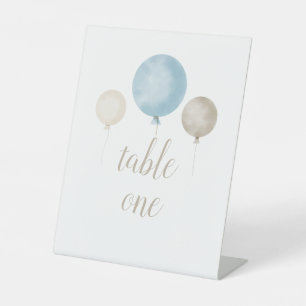Balloon Watercolor Baby Shower Table Sign