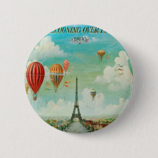Ballooning Over Paris 6 Cm Round Badge