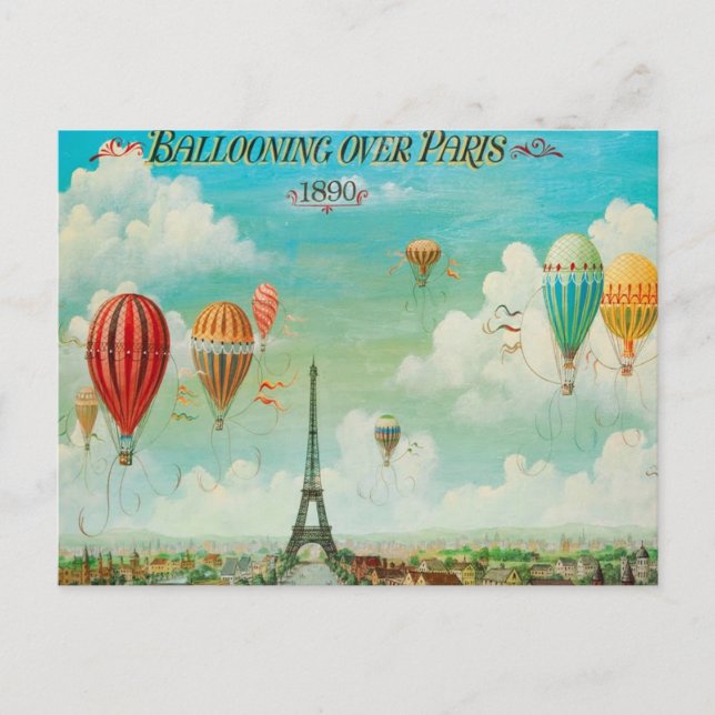 Ballooning Over Paris Postcard (Front)