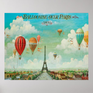 Ballooning Over Paris Poster