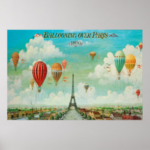 Ballooning Over Paris Poster