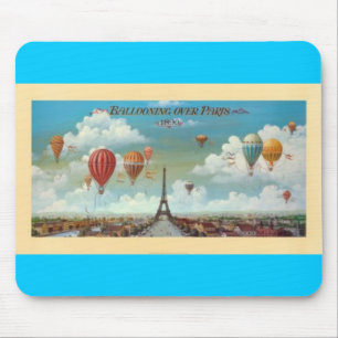 Ballooning Over Paris Print 1890 Mouse Mat