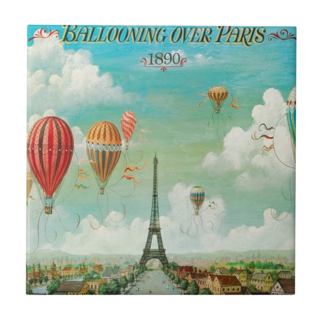 Ballooning Over Paris Tile (Front)