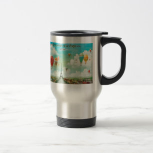 Ballooning Over Paris Travel Mug