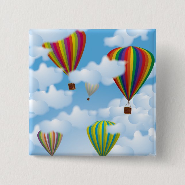 Balloons 15 Cm Square Badge (Front)
