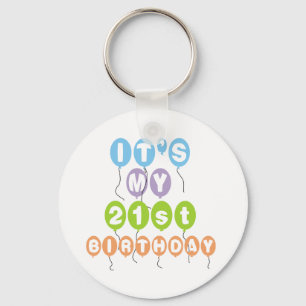 Balloons 21st Birthday Key Ring