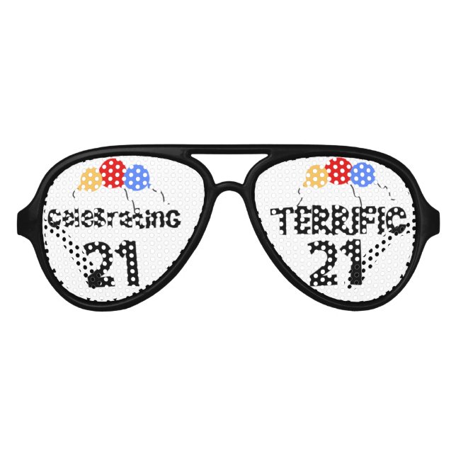 Balloons 21st Birthday Party Shades (Front)