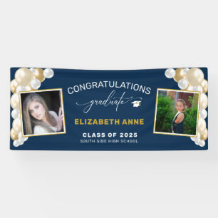 Balloons 2 Photos Blue Congratulations Graduate  Banner