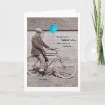 Balloons and A Bike, Humourous Note Card