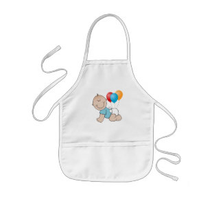 Balloons and Baby boy crawling Kid's apron