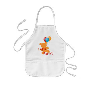 Balloons and bear kid's Let's Party apron
