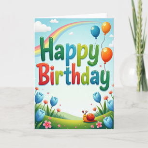 Balloons And Clouds Birthday Card
