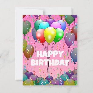 Balloons and Confetti Birthday Card