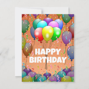 Balloons and Confetti Birthday Card