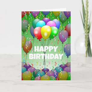 Balloons and Confetti on a Birthday Card