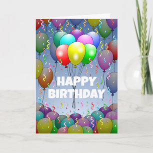 Balloons and Confetti on a Birthday Card