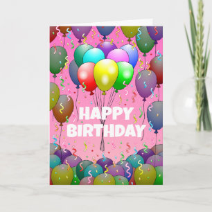 Balloons and Confetti on a Birthday Card