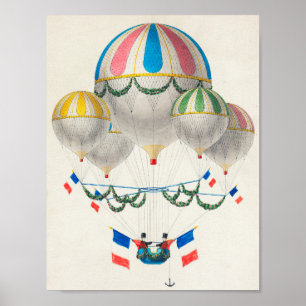 Balloons and French flag Poster