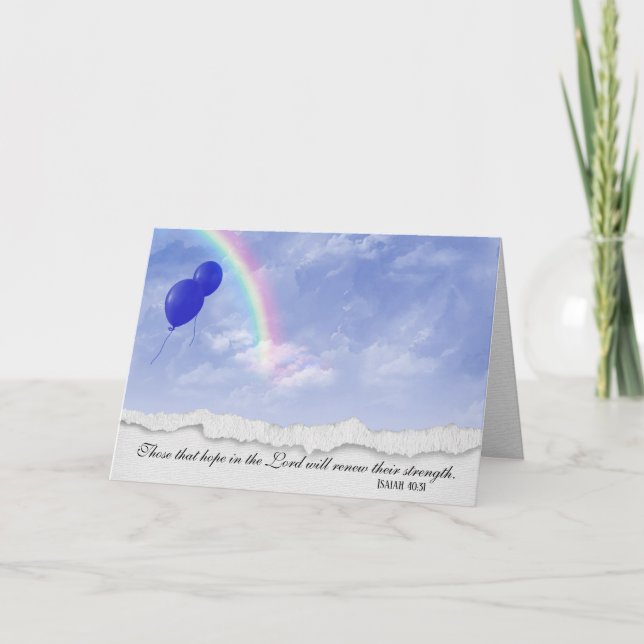 balloons and rainbow in clouds card (Front)