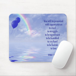 Balloons And Rainbow with Quote Mouse Mat