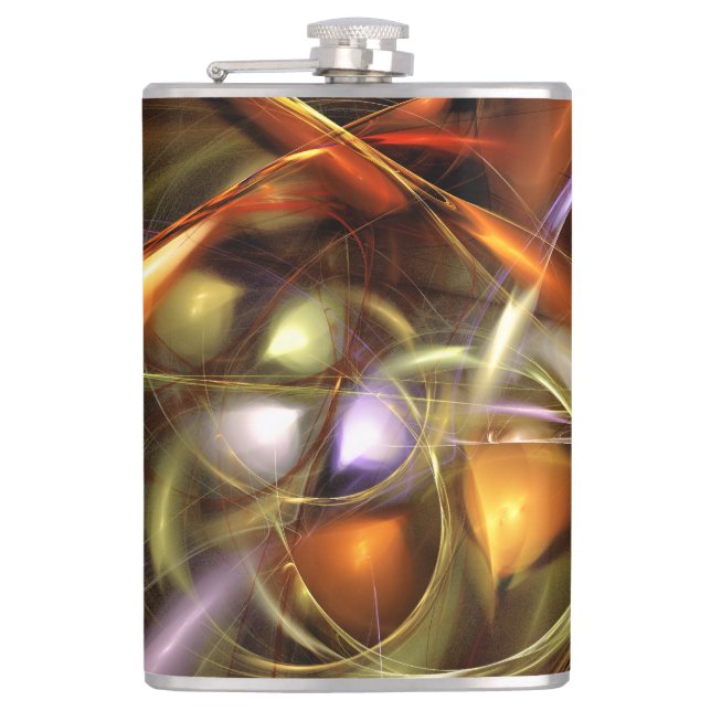 Balloons and Ribbons  Abstract Hip Flask (Front)