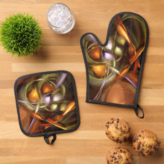 Balloons and Ribbons  Abstract Oven Mitt & Pot Holder Set