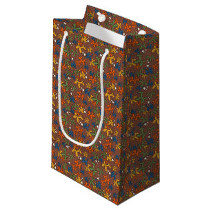 Balloons - Autumn Black Outline Colour Background Small Gift Bag