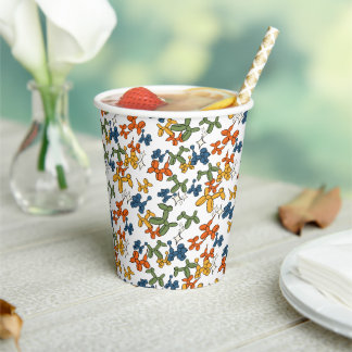 Balloons - Autumn Black Outline White Background Paper Cups