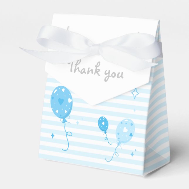 Balloons Baby Shower, Birthday Boy 💙  Favour Box (Front Side)