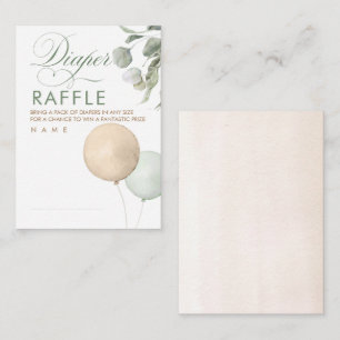 Balloons Baby Shower Diaper Raffle Ticket Enclosure Card