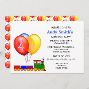 Balloons Birthday Boy Party Invitation