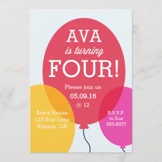 Balloons Birthday Invitation