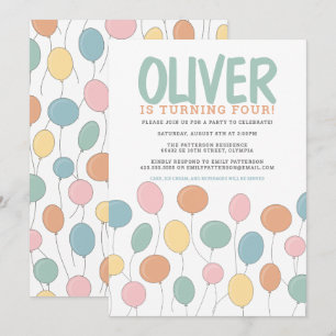 Balloons Birthday Invitation