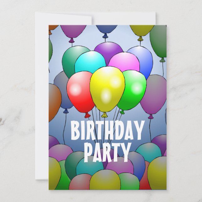 Balloons Birthday Invitation (Front)